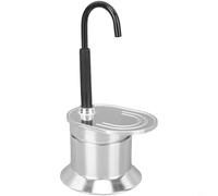 HpLive Machine à expresso portable, pour mini moka pot, cafetière en aluminium, portion unique compacte pour camping, capacité de 50 ml avec valve de sécurité, boîtier en métal léger (argent)