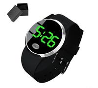 HpLive Montre-bracelet numérique pour homme et femme avec grand affichage, horloge électronique créative en plastique ABS, boîtier au choix (noir vert)