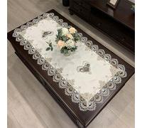 HpLive Nappe brodée en dentelle pour table basse, 50 x 100 cm, gris