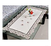 HpLive Nappe rectangulaire - 57 x 117 cm - Dentelle florale - Petite nappe pour la maison, fête, jardin, mariage, décoration de la maison
