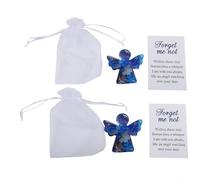 HpLive N'oubliez pas d'ange cadeau, figurine décorative souvenir de deuil, design élégant avec applications florales, symbole de réconfort et de protection, polyvalent, pour papier (2)