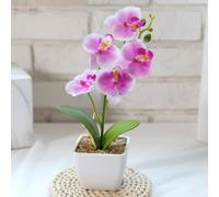 HpLive Orchidées artificielles dans des pots - Fleurs artificielles dans un pot - 5 têtes - Phalaenopsis - Petit bonsaï pour mariage, fête, décoration de table - Composition florale - Décoration de