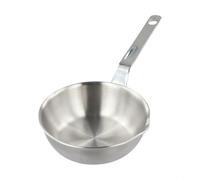 HpLive Petite poêle à omelette en acier inoxydable avec bec verseur 13-17 cm pour cuisinière à gaz et à induction, pour rôtir des œufs ou faire fondre du beurre (S)