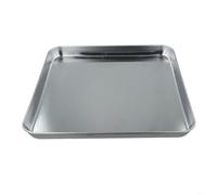 HpLive Plaque de cuisson, plaque à gâteau en acier inoxydable pour biscuits, plaque de four résistante avec conduction thermique uniforme, rectangulaire (30 x 30 x 2,5 cm)