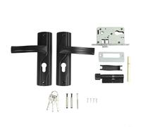 HpLive Poignées de porte intérieures, ferrure de porte en acier au manganèse avec clé, rangement silencieux pour portes de chambre ou de salon