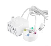 HpLive Pompe à eau 5 V Machine à fumée USB avec 4 lumières LED colorées pour jardin de rocaille et bassin d'eau Bonsaï Aquarium étang (blanc)