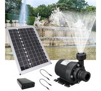 HpLive Pompe solaire 50 W 12 V sans balais 350 l/h - Pompe submersible silencieuse - Fontaine de jardin avec panneau solaire pour étang, fontaine, jeu d'eau