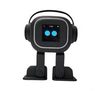 HpLive Pour robot chatbot AI pour interaction émotionnelle avec chant et danse, commande vocale et expression emoji, compagnon personnalisé en ABS, 10 x 6 x 14 cm, noir (noir)