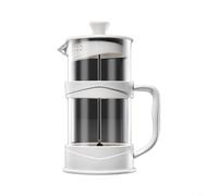 HpLive Presse à café, théière, pichet à infusion, verseuse française en verre borosilicate résistant à la chaleur, filtre en acier inoxydable à mailles fines pour un plaisir sans sédiments, blanc