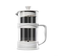 HpLive Presse à café, théière, pichet à infusion, verseuse française en verre borosilicate résistant à la chaleur, filtre en acier inoxydable à mailles fines pour un plaisir sans sédiments, blanc