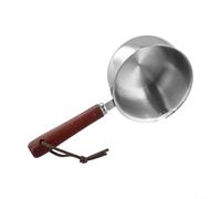 HpLive Protection anti-éclaboussures d'huile en acier inoxydable avec poignée en bois, double bec verseur pour chauffer et verser du lait ou de l'huile, pour cuisinières à gaz, à induction et