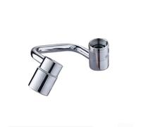 HpLive Rallonge de robinet rotatif à 360° avec double jet et mousseur flexible à bras pivotant pour salle de bain et cuisine - Argenté (B)