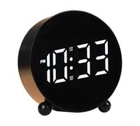 HpLive Réveil numérique, radio-réveil numérique avec grand affichage de 12 cm, double fonction d'alarme, luminosité réglable et mouvement à quartz silencieux (noir)