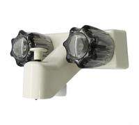 HpLive Robinet de baignoire et de douche de camping-car avec poignées doubles et fond non métallique pour camping-car et camping-car (couleur os)