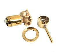 HpLive Robinet de lavabo encastré, rond, montage mural, encastré, pour eau chaude et froide, avec commande à levier unique, pour salle de bain et douche, doré