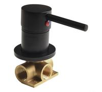 HpLive Robinet encastré, robinet de lavabo rond encastré pour eau chaude et froide avec commande à levier unique pour salle de bain et douche (noir)