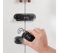 HpLive Serrure à combinaison, verrouillable pour réfrigérateur et armoire, système de verrouillage simple d'une seule main (noir transparent)