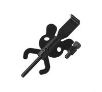 HpLive Serrure de porte portable, verrou coulissant en acier inoxydable, avec design papillon, sécurité supplémentaire et fonction butée de porte, noire