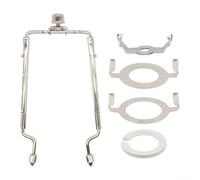 HpLive Support d'abat-jour de 20,3 cm - Armature en métal réglable avec adaptateur pour lampes de table E26 E27 E14 (argenté)