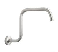 HpLive Support de pommeau de douche en acier inoxydable avec bride - Extension de pommeau de douche - Pour douche à effet pluie - 32,5 x 20 cm - Argenté