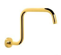 HpLive Support de pommeau de douche en acier inoxydable avec bride - Extension de pommeau de douche - Pour douche à effet pluie - 32,5 x 20 cm - Argenté - Montage mural (doré)