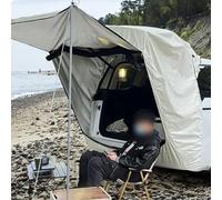 HpLive Tente de camping pour voiture, protection solaire, tente arrière avec fixation magnétique pour SUV, MPV, étanche, moustiquaire double couche design (MPV avec barre de support)