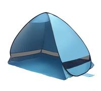 HpLive Tente de plage à monter soi-même, protection solaire, tente de camping avec sac de transport, revêtement argenté, protection UV pour la plage, le parc (bleu clair)