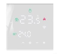 HpLive Tuya Thermostat de chauffage au sol électrique Smart WiFi programmable Commande vocale pour câble chauffant Coussin chauffant Film chauffant 5-35°C Blanc