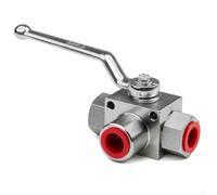 HpLive Vanne d'arrêt hydraulique à 3 voies NPT1/2 pour huile, eau, gaz, contrôle haute pression 7250 PSI (NPT3/8)