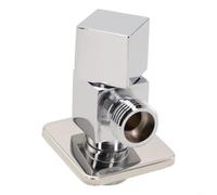 HpLive Vanne d'équerre carrée avec filetage extérieur G1/2 pour bidet et toilettes, montage mural pour robinets, lavabo, argenté