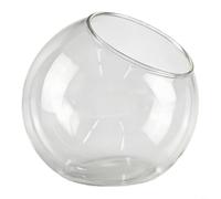 HpLive Vase en forme de boule en verre - Élégant - Petit vase rond - Avec ouverture ouverte - Pour plantes succulentes, fleurs ou bougies chauffe-plat - 15 cm
