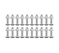 HpLive Vis de serrure, 20 pièces. Vis à tête plate Ensemble d'écrous à bride en acier au carbone zingu e résistance 4,8, M5/M6 pour montage de meubles (M5 x 50)