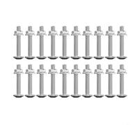 HpLive Vis de serrure, 20 pièces. Vis à tête plate Ensemble d'écrous à bride en acier au carbone zingu e résistance 4,8, M5/M6 pour montage de meubles (M6 x 80)