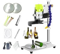 HpLNDas Coupe-Bouteille éLectrique,7 Vitesses RéGlables, 2 000 à 6 000 TR/Min, pour Bricolage, Loisirs CréAtifs, Bouteilles Rondes, CarréEs, IrréGulièRes, en Verre Ou en CéRamique, 2 Lames De Scie