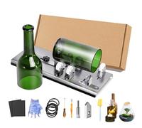 HpLNDas Kit Coupe-Bouteille en Verre, Machine à DéCouper des Bouteilles Rondes, CarréEs Et Ovales, Kit D'Accessoires, Gants, Papier De Verre, Crayon, Coupe-Verre pour Projets CréAtifs
