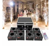 HpLNDas Mini Base de Feux d'artifice - avec Valise, 8 récepteurs + télécommande sans Fil, récepteur pyrotechnique à Froid,Machine à étincelles, pour Effets spéciaux de scène de Mariage en intérieur