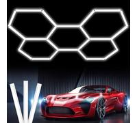 HpLNDas Plafonnier LED Hexagonal pour Garage - 24 PCS Tube à LED, Bricolage Super Bright Hex Garage Light 26400lm 6500k, Lampe LED Hexagone for Garage, Basement, Warehouse, Auto Beauty Shop