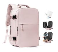 HPLQQ Sac à dos sous vide de voyage 40x30x20 avec pompe, Cabine Avion Ryanair/Wizz 40x30x20 Bagage cabine à main avec compression pour homme et femme,Sac airbag avec pompe,M-Lichtrosa