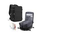 HPLQQ Sac à dos sous vide de voyage avec pompe, Cabine Avion Easyjet Bagage cabine à main avec compression pour homme et femme,Sac airbag avec pompe,P1-Noir