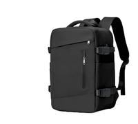 HPLQQ Sac à dos sous vide de voyage avec pompe, Cabine Avion Ryanair 40x30x20 Bagage cabine à main avec compression pour homme et femme,Sac airbag avec pompe,T1-Noir