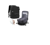 HPLQQ Sac à dos sous vide de voyage avec pompe, Cabine Avion Ryanair 40x30x20 Bagage cabine à main avec compression pour homme et femme,Sac airbag avec pompe,S1-Noir