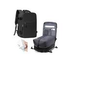 HPLQQ Sac à dos sous vide de voyage avec pompe, Cabine Avion Ryanair 40x30x20 Bagage cabine à main avec compression pour homme et femme,Sac airbag avec pompe,R1-Noir