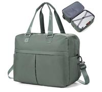 HPLQQ Sac de Voyage Femme, Bagage Cabine 45x36x20 Easyjet, Imperméable Sac fourre-Tout de Sport pour Week-End pour Travel Gym Danse Extensible,B03-Vert armée