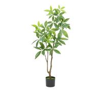 HPLWYM Plante Artificielle Pachira glabra Pasq avec Pot, 120cm Grande Arbre Artificiel avec Feuilles Réalistes, Fausse Plante Verte Décoration pour Interieur Exterieur Maison Salon Balcon Jardin