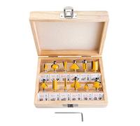 HPMAISON Fraises Defonceuse 6.35mm, 12 Pièces Fraises à Rainurer en Acier au Tungstène Droites Tige de 6.35mm 1/4", Fraise de Rainure Set Cutter en Bois de Coupe Outil de Travail du Bois