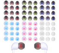 Hpmjz Lot de 36 paires d'embouts en silicone antidérapants de rechange pour écouteurs intra-auriculaires, 4 couleurs, 3 tailles (S/M/L)