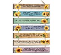 HPNIUB Cadeaux chrétiens religieux pour homme et femme, verset de la Bible tournesol, art mural, citation inspirante, accessoires bibliques de ferme pour la maison, la cuisine, le bureau