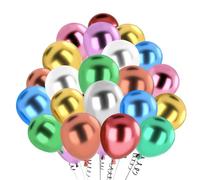 hpnparty Ballon Couleurs mélangées 100 Pièces - 12" 30 cm -Latex Naturel - Mat Ballon Couleurs mélangées | Ballon Gonflable Hélium | Décoration pour Anniversaire, Baptême, Fete