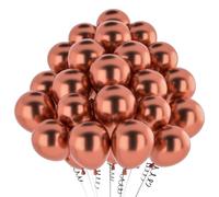 hpnparty Ballon Or Rose 50 Pièces - 12" 30 cm - Latex Naturel Mat | Gonflable Hélium | Décoration pour Anniversaire, Baptême, Fete