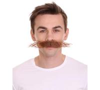 HPO HALLOWEEN PARTY ONLINE Mechanical Genius Couvre-chef avec moustache bouclée en fibre synthétique ignifuge Marron
